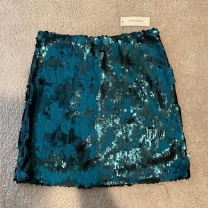 Sequin emerald green skirt